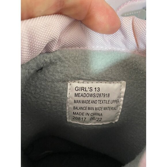 New Totes Meadows Girls Size 13 Snow Boots Grey & Pink Slip On Insulated Lining - Picture 7 of 10